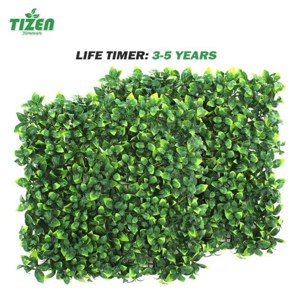 Tizen wholesale artificial turf vs real grass Decoration Panel Synthetic Backdrop tea leaf Green Artificial plant Grass wall - Image 2