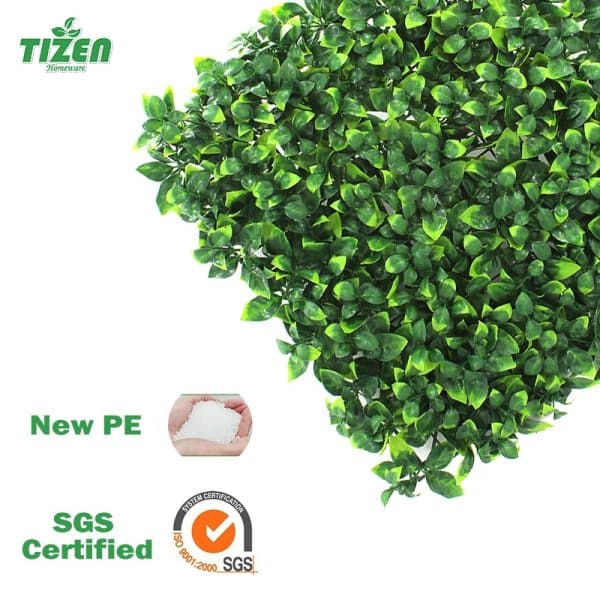 Tizen wholesale artificial turf vs real grass Decoration Panel Synthetic Backdrop tea leaf Green Artificial plant Grass wall - Image 3